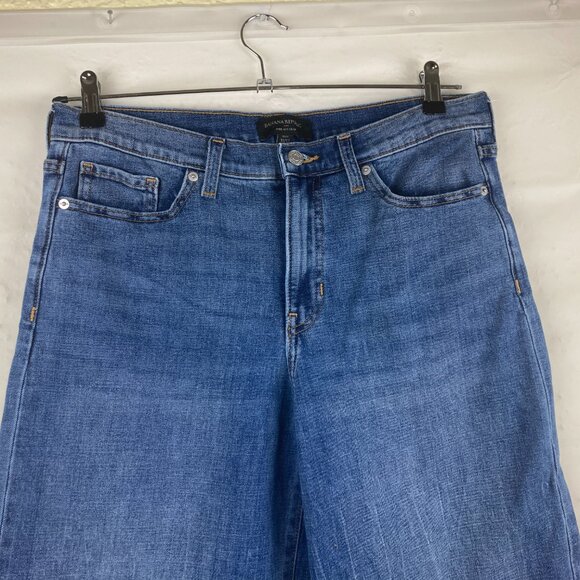 Banana Republic Women Sz 12 / 31 High Rise Wide Leg Crop Fringe Jeans 90s Y2k - Picture 3 of 7